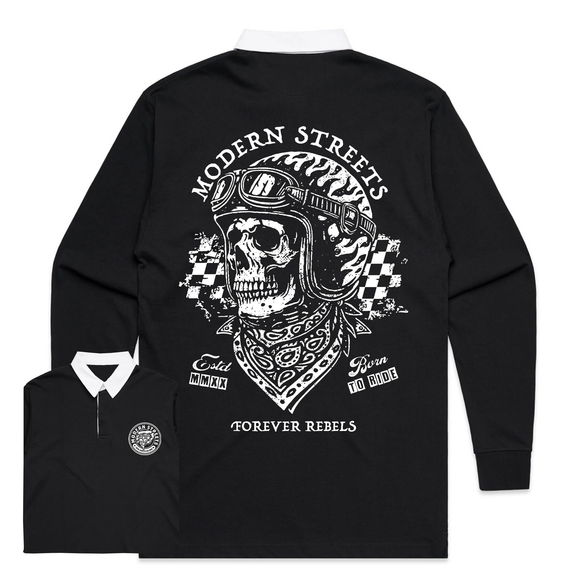 Forever Rebels Long-Sleeve Rugby Shirt