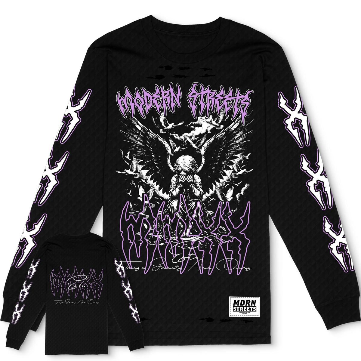 Fallen Angel Distressed Waffle Long-Sleeve
