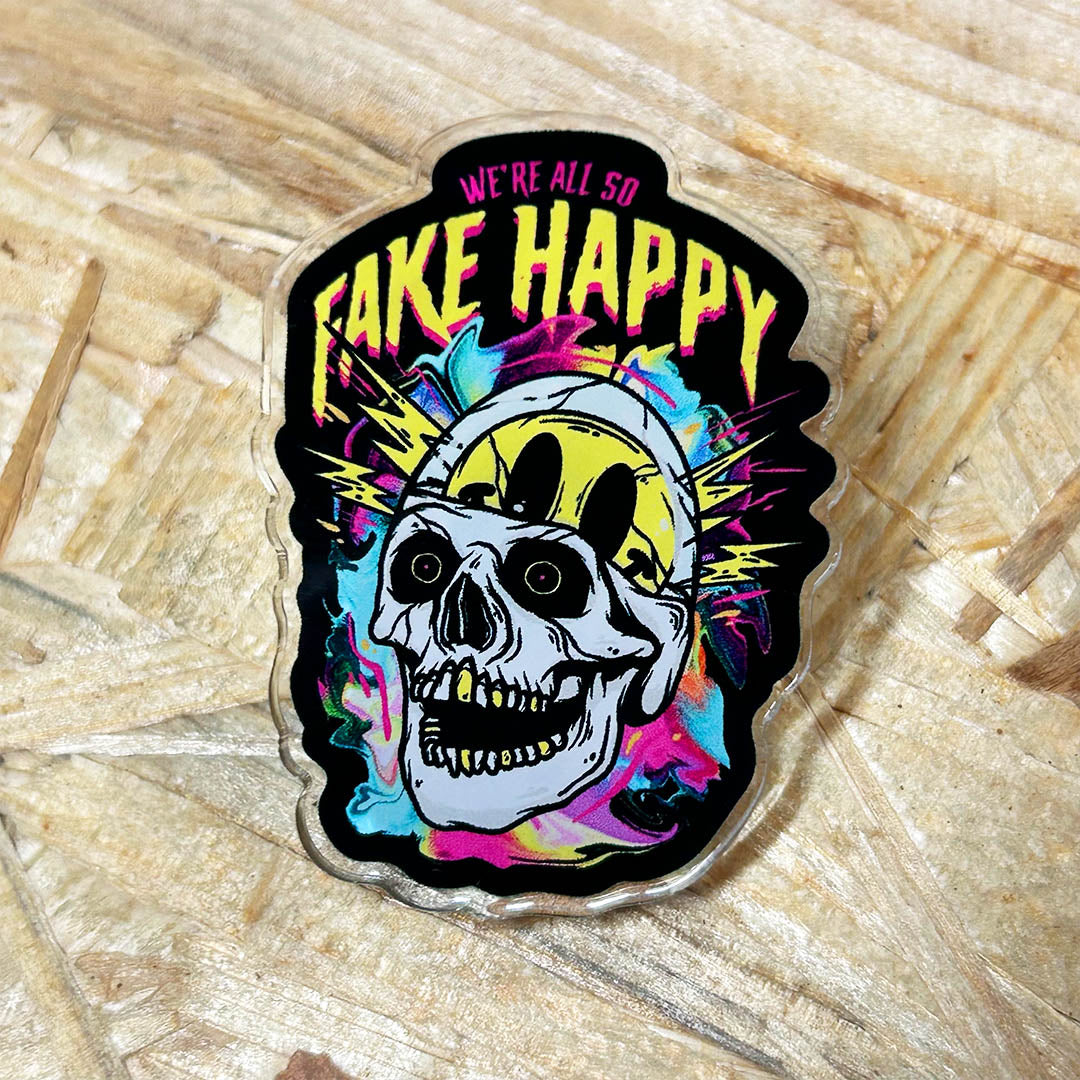 Fake Happy Pin Badge